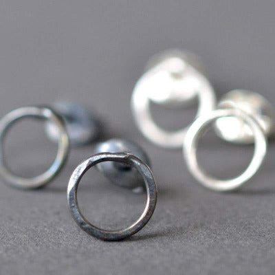 Handcrafted Dainty Circle Stud Earrings